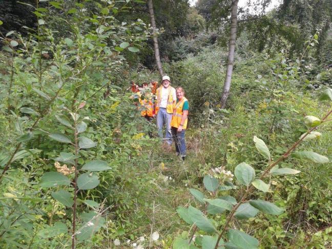 Group on their cleared footpath