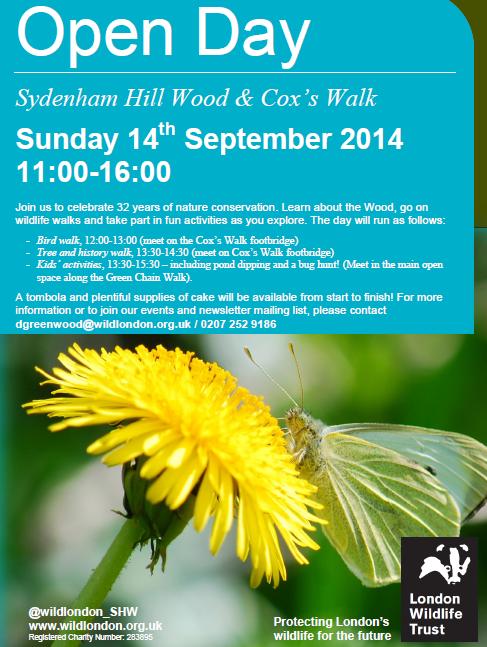Sydenham hill wood open day 14th Sept