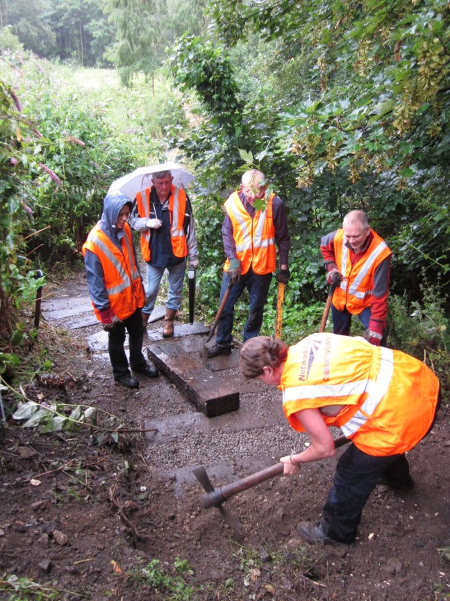 Building steps at Hither Green Triangle